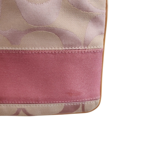 Coach Pink and Cream Crossbody Bag with Leather Trim - Picture 4 of 16